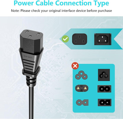10FT 18 AWG Power Cable NEMA 5-15P to IEC320C13 for Computer Compatibility