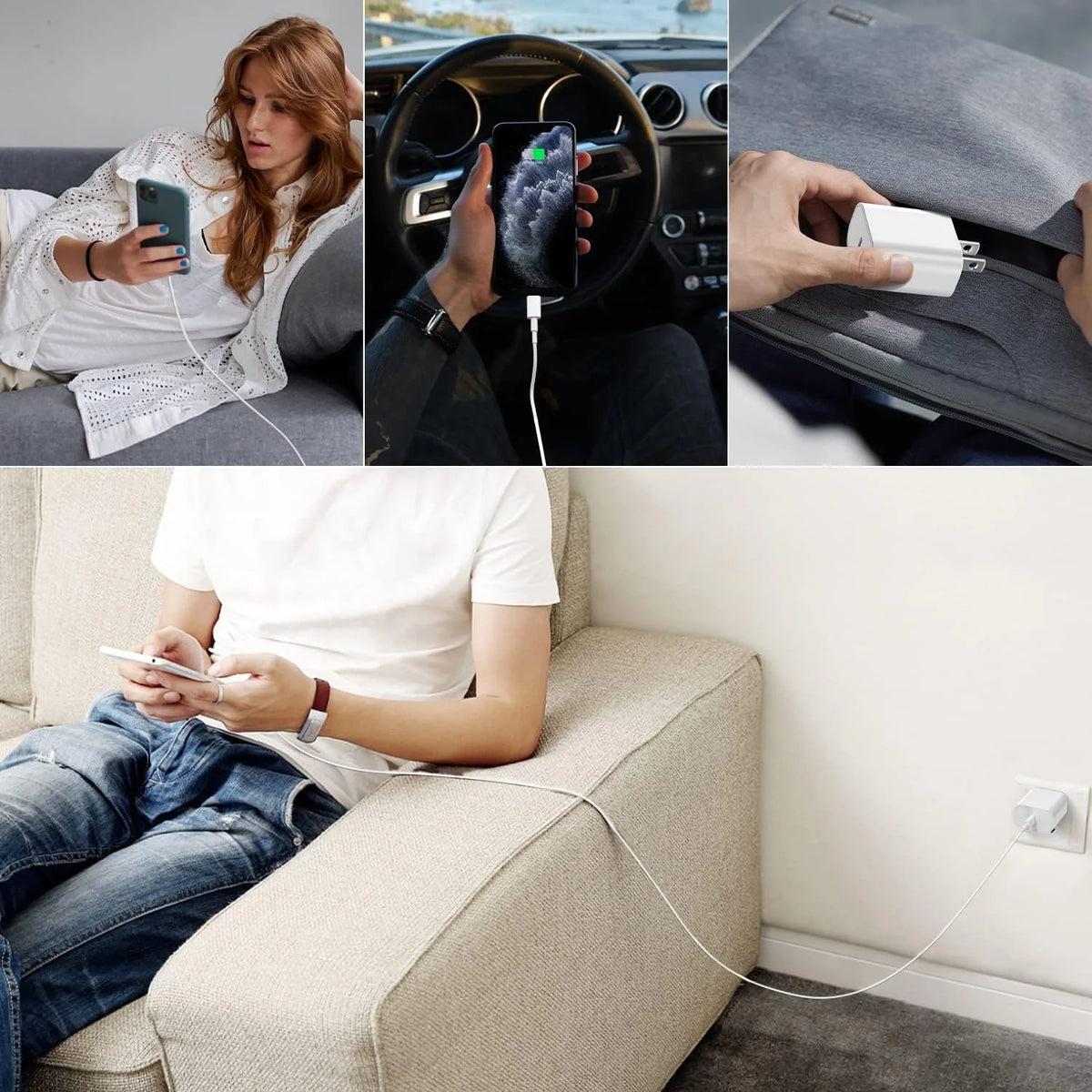 20W Dual-Pack Type C Charger with 6Ft USB-C Cable, PD Fast Charging Compatible with iPhone, iPad, and iPod