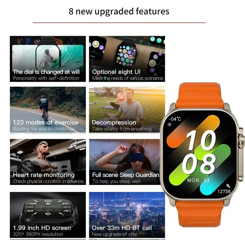 2026 Men's Smart Watch with 2.01-Inch HD Display, Bluetooth Calling, Health and Fitness Tracking, Multi-Sport Modes, Compatible with Android and iOS