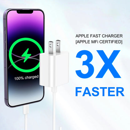 20W Dual-Pack Type C Charger with 6Ft USB-C Cable, PD Fast Charging Compatible with iPhone, iPad, and iPod